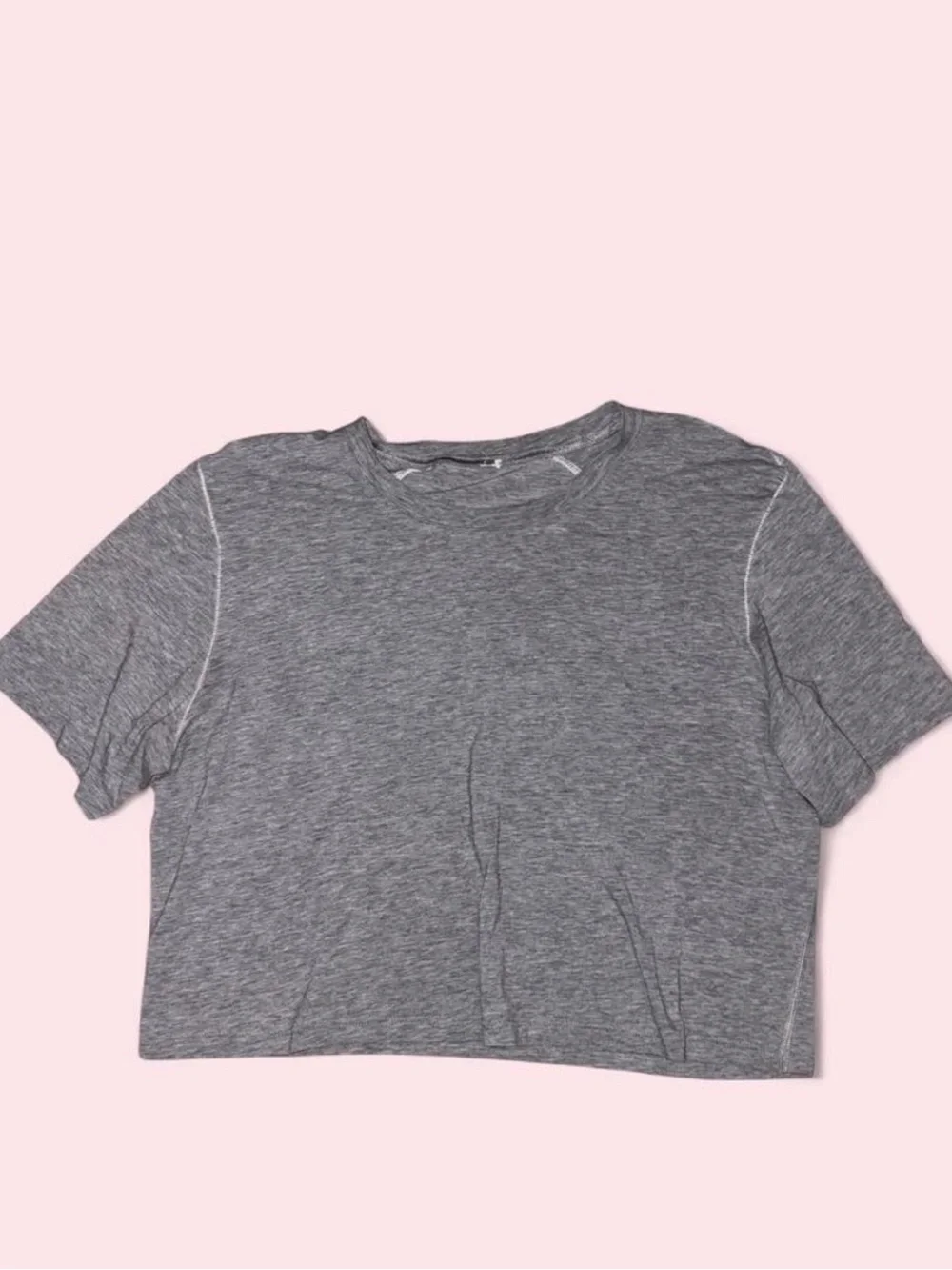 Lulu Lemon Cropped Grey Athletic Shirt